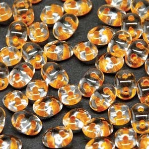 Matubo Tjeckiska Super Duo, Crystal Light Topaz Lined "00030-44887"
