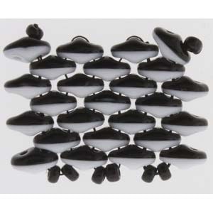 Matubo Tjeckiska Super Duo, Duets Black/White Opaque "03849"