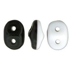 Matubo Tjeckiska Super Duo, Duets Black/White Opaque "03849"