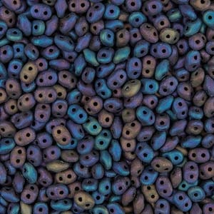 Matubo Tjeckiska Super Duo, Jet Rainbow Iris Matte "23980-21105"
