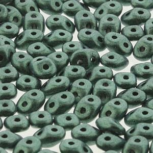 Matubo Tjeckiska Super Duo, Jet Metalic Suede Light Green "23980-79051"