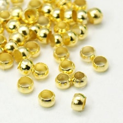 Klämpärlor, 3mm, Hål 2mm, 100 st