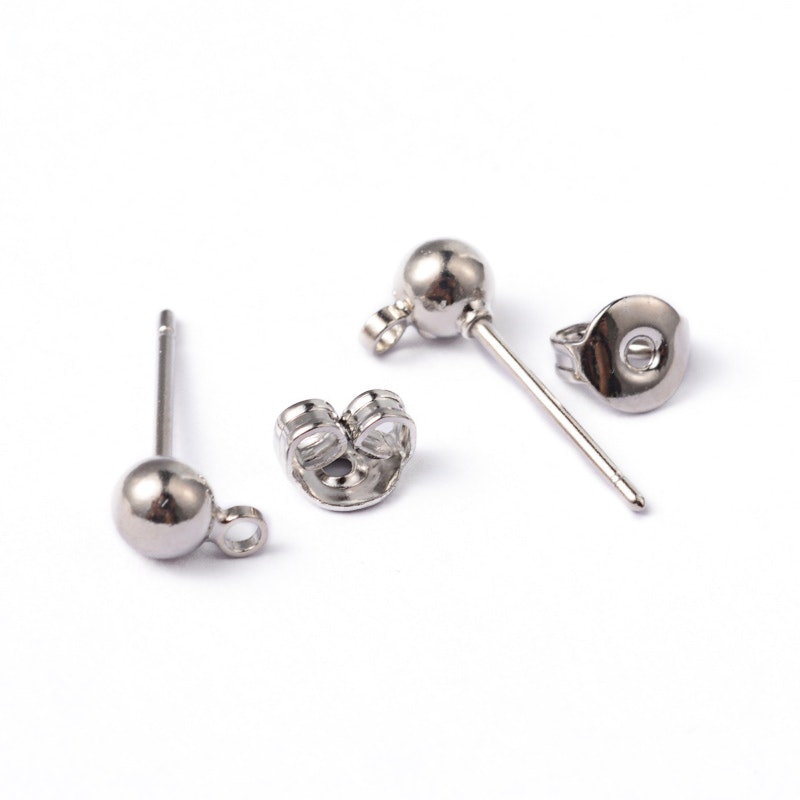 Örhänges stift, 16x0.8mm, 10par, Platina