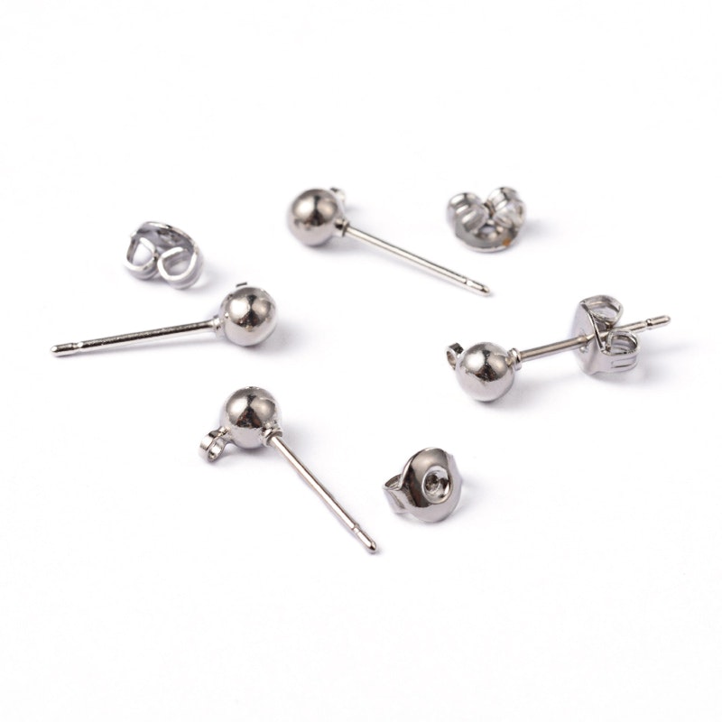 Örhänges stift, 16x0.8mm, 10par, Platina