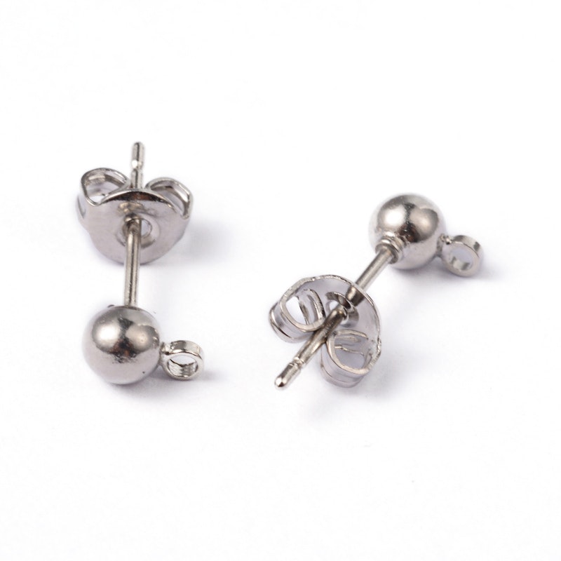 Örhänges stift, 16x0.8mm, 10par, Platina