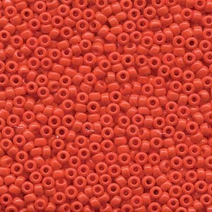 MIYUKI, Japanese Seed Beads, Round, 8/0, Matte Opaque Vermillion Red