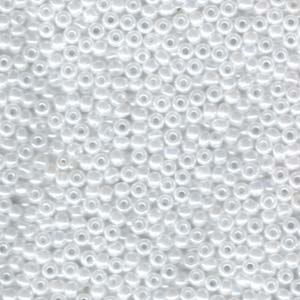 MIYUKI, Japanese Seed Beads, Round, 8/0, White Ceylon