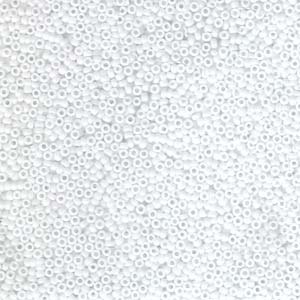 MIYUKI, Japanese Seed Beads, Round, 15/0, Opaque Chalk White