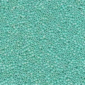 MIYUKI, Japanese Seed Beads, Round, 15/0, Matte Opaque Turquoise AB