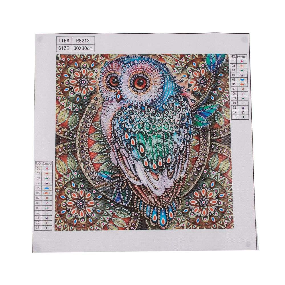 Diamond Painting Canvas, Uggla, 30x30cm