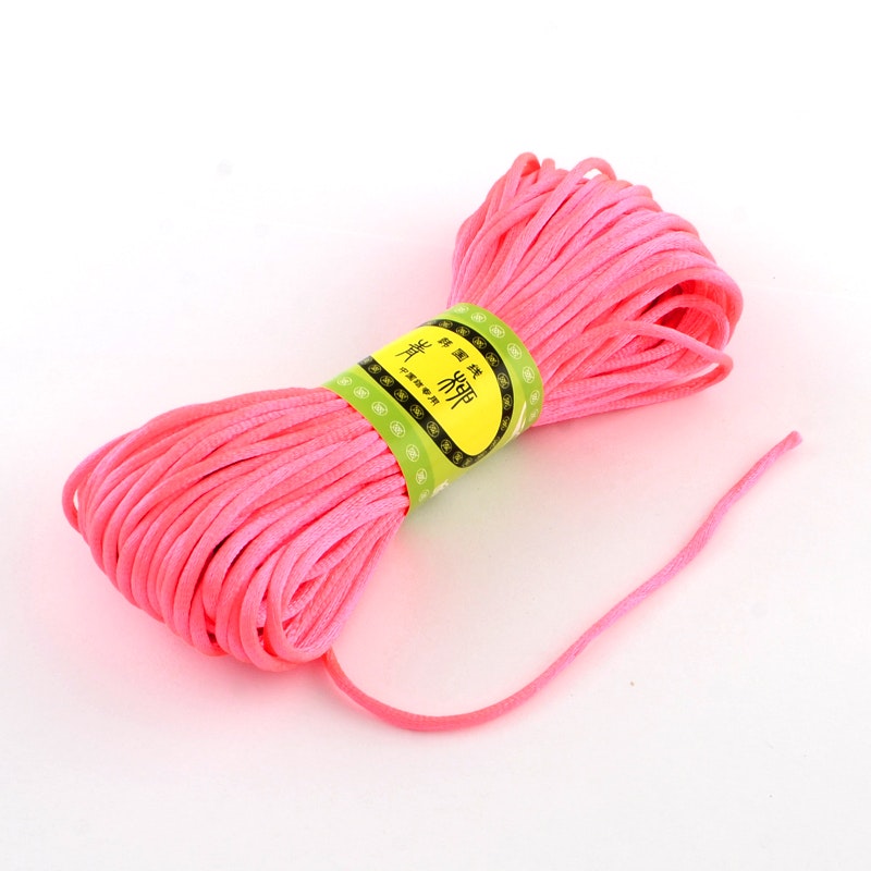 Polyestertråd, 2mm, 20 meter, Ljus corall