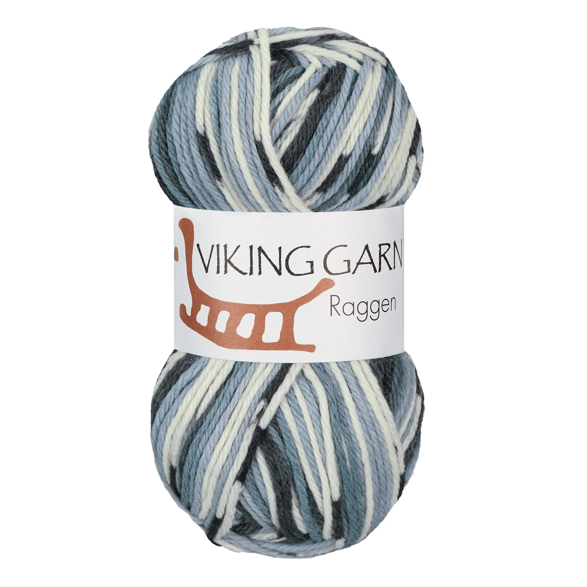Garn Raggen, 150g, Flerfärgad grå/vit, 711