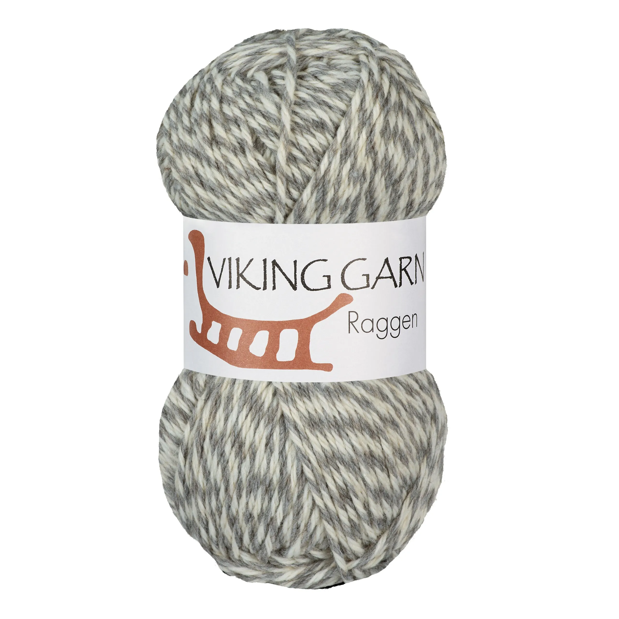 Garn Raggen, 150g, Flerfärgad vit/grå 720