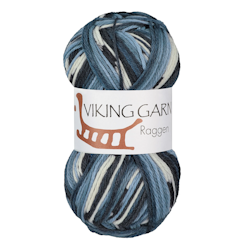 Garn Raggen, 150g, Flerfärgad grå/blå 724