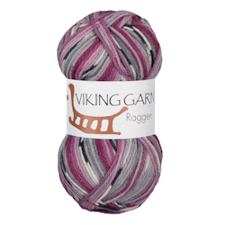 Garn Raggen, 150g, Flerfärgad grå/rosa 762