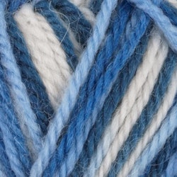 Garn Sportsragg, 50g, Flerfärgad vit/blå 525
