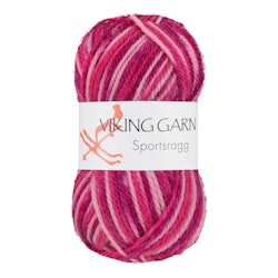 Garn Sportsragg, 50g, Flerfärgad rosa 564