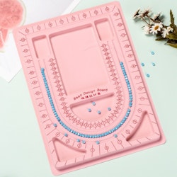Pärlbricka, Rosa, 33x24cm