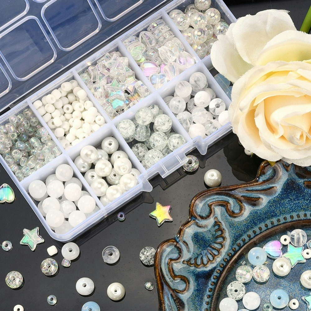 Plast/Glaspärlor, Mixade färger/utseenden, DIY