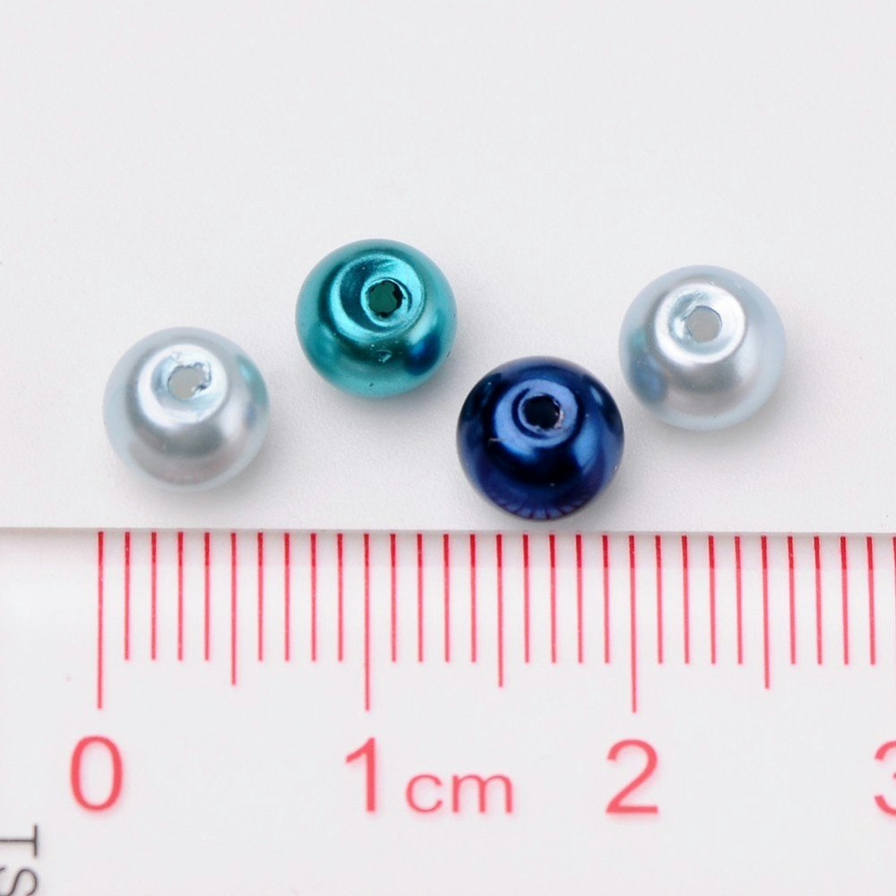 Glaspärlor, Carribean Blue, 6mm