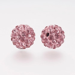 Strasspärlor, Polymerlera, Light Rose, 10mm