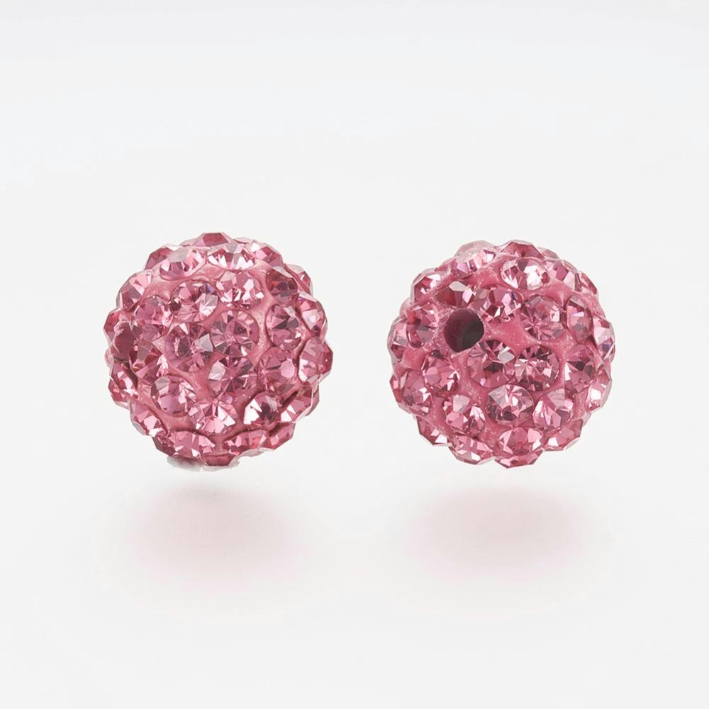 Strasspärlor, Polymerlera, Rose, 10mm