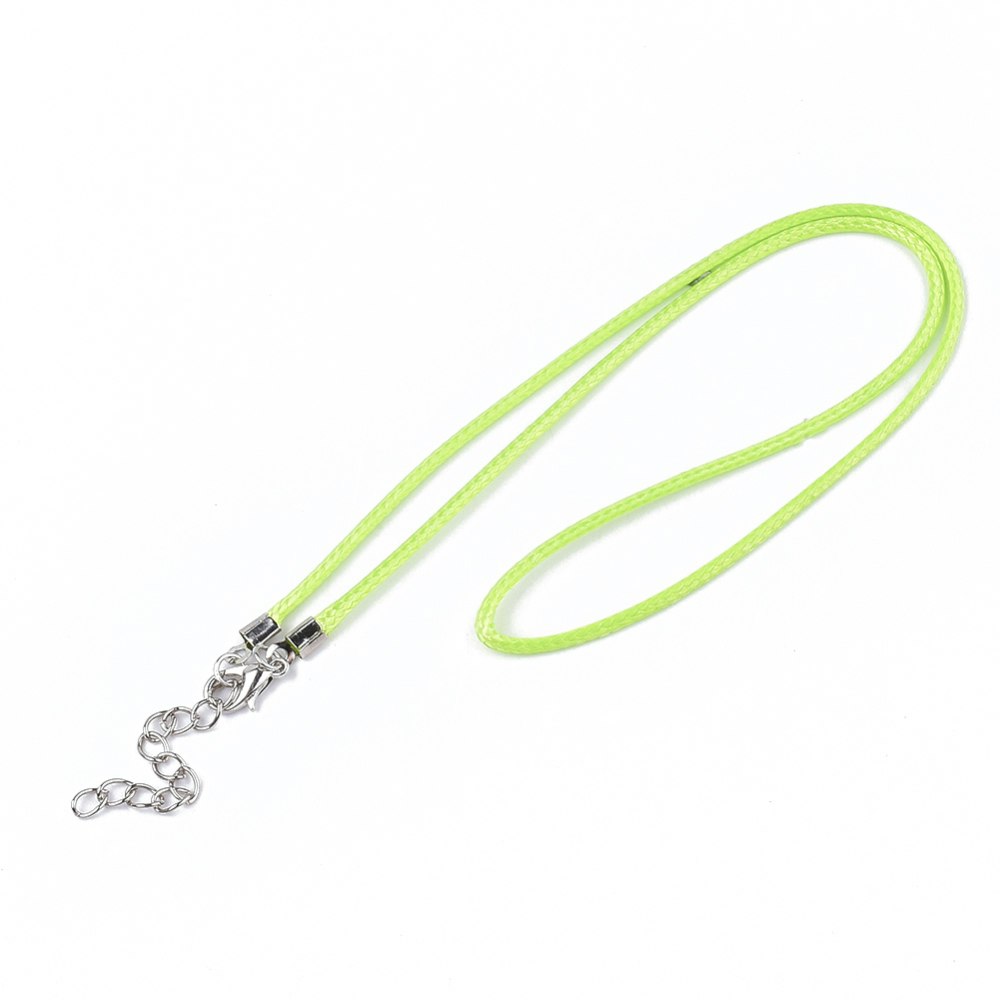 Halsband, Vaxad bomullstråd, 46 cm, 5st, Green Yellow