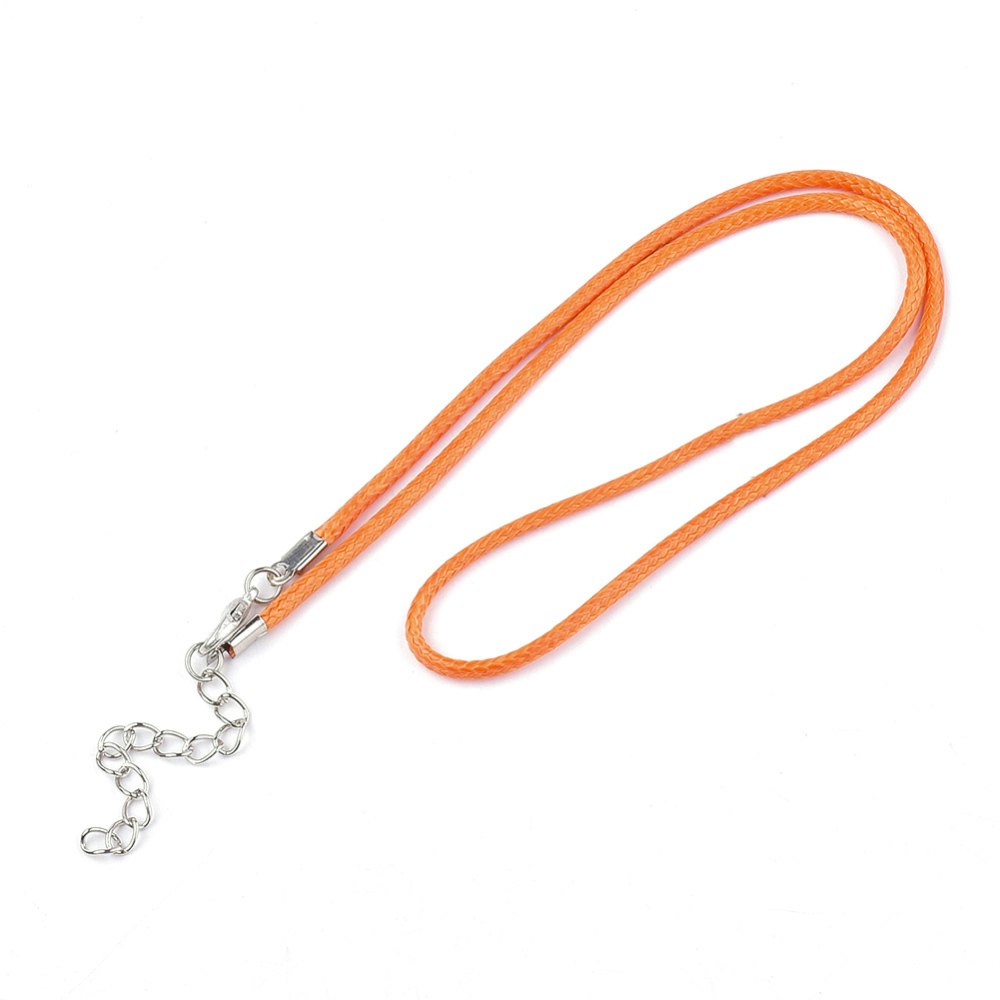 Halsband, Vaxad bomullstråd, 46 cm, 5st, Orange