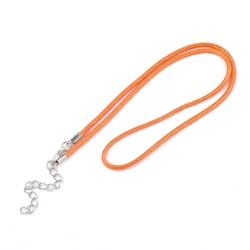 Halsband, Vaxad bomullstråd, 46 cm, 5st, Orange