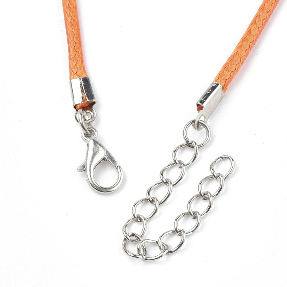 Halsband, Vaxad bomullstråd, 46 cm, 5st, Orange