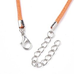 Halsband, Vaxad bomullstråd, 46 cm, 5st, Orange