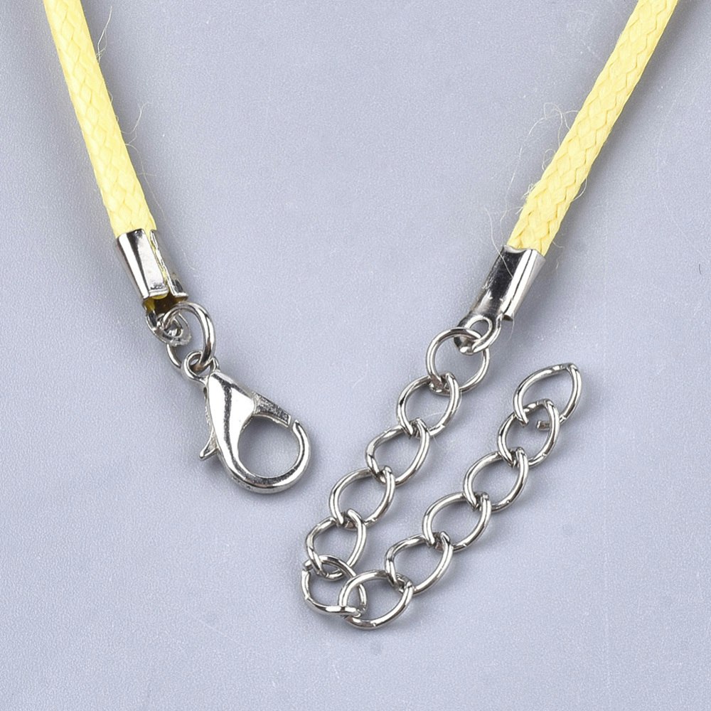 Halsband, Vaxad bomullstråd, 46 cm, 5st, Yellow