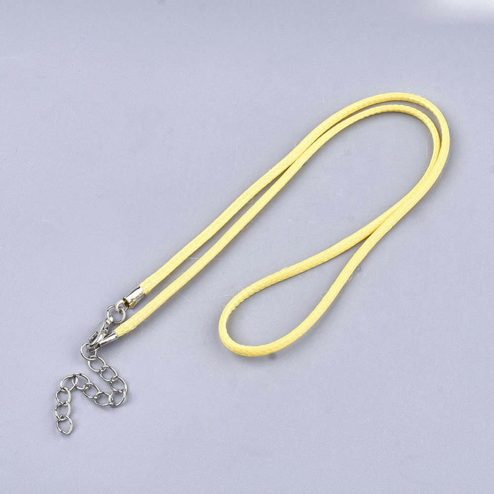 Halsband, Vaxad bomullstråd, 46 cm, 5st, Yellow