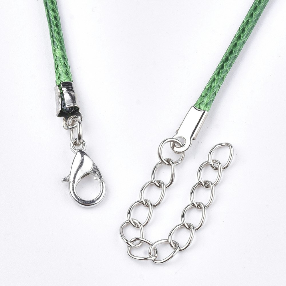 Halsband, Vaxad bomullstråd, 46 cm, 5st, Green