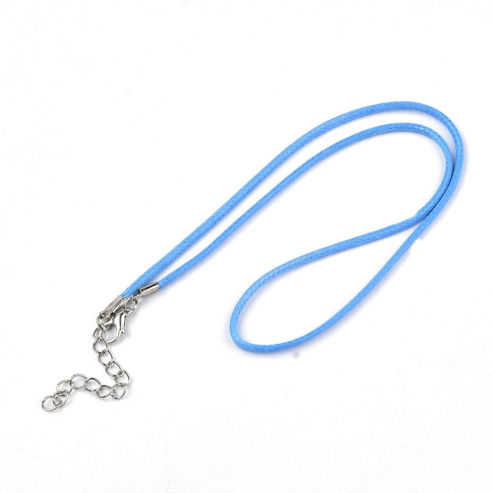 Halsband, Vaxad bomullstråd, 46 cm, 5st, Dodger Blue