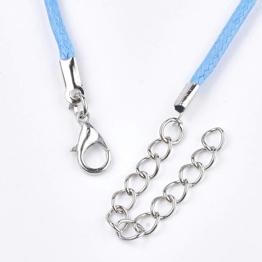 Halsband, Vaxad bomullstråd, 46 cm, 5st, Dodger Blue