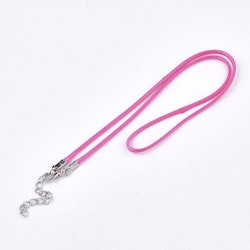 Halsband, Vaxad bomullstråd, 46 cm, 5st, Deep Pink