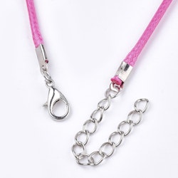 Halsband, Vaxad bomullstråd, 46 cm, 5st, Deep Pink