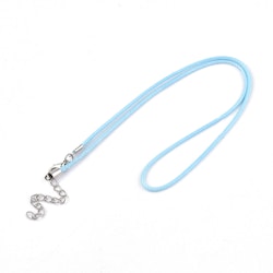 Halsband, Vaxad bomullstråd, 46 cm, 5st, Light Sky Blue
