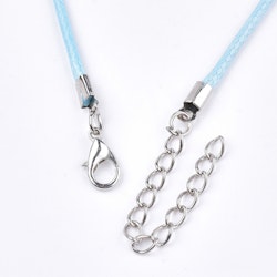 Halsband, Vaxad bomullstråd, 46 cm, 5st, Light Sky Blue