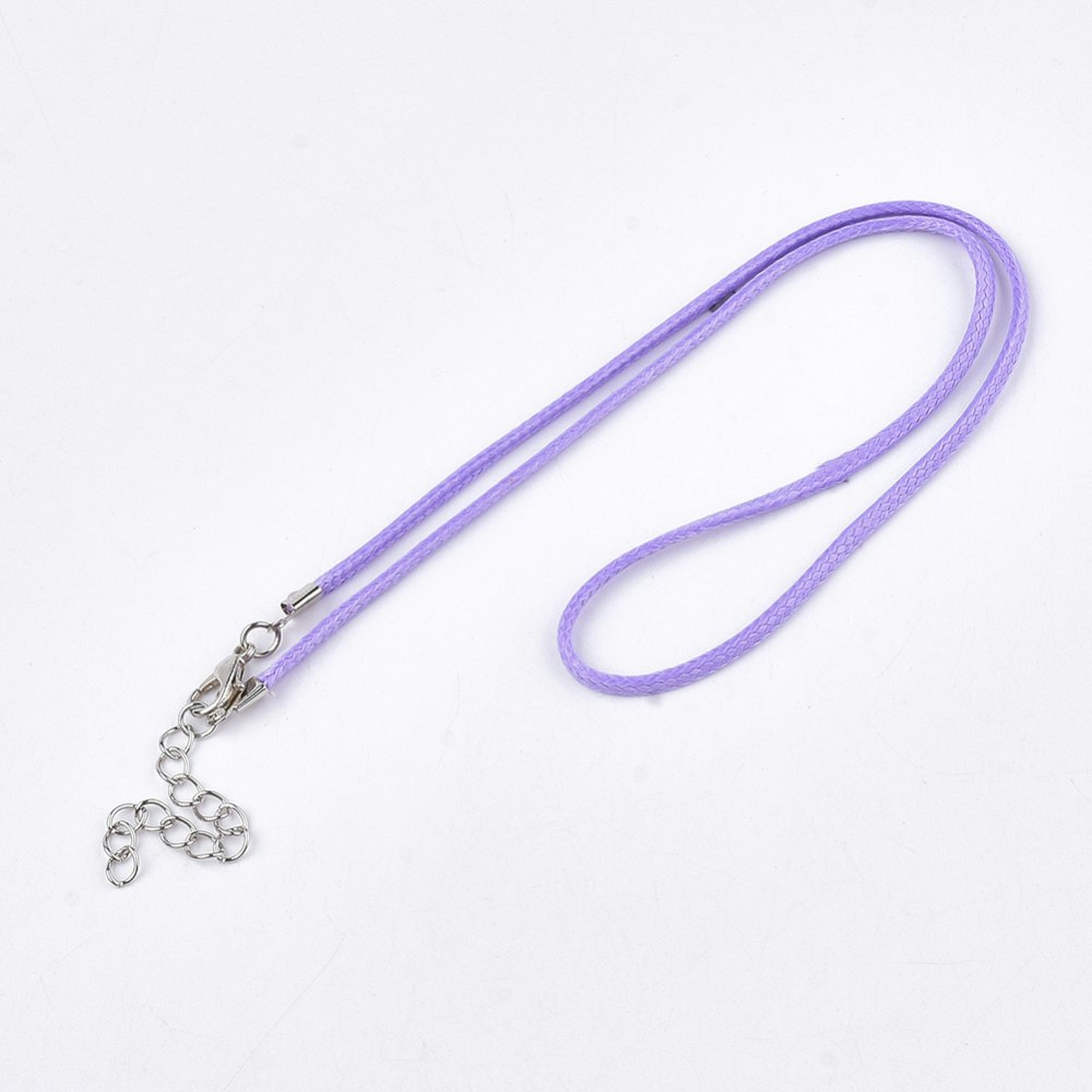 Halsband, Vaxad bomullstråd, 46 cm, 5st, Lilac