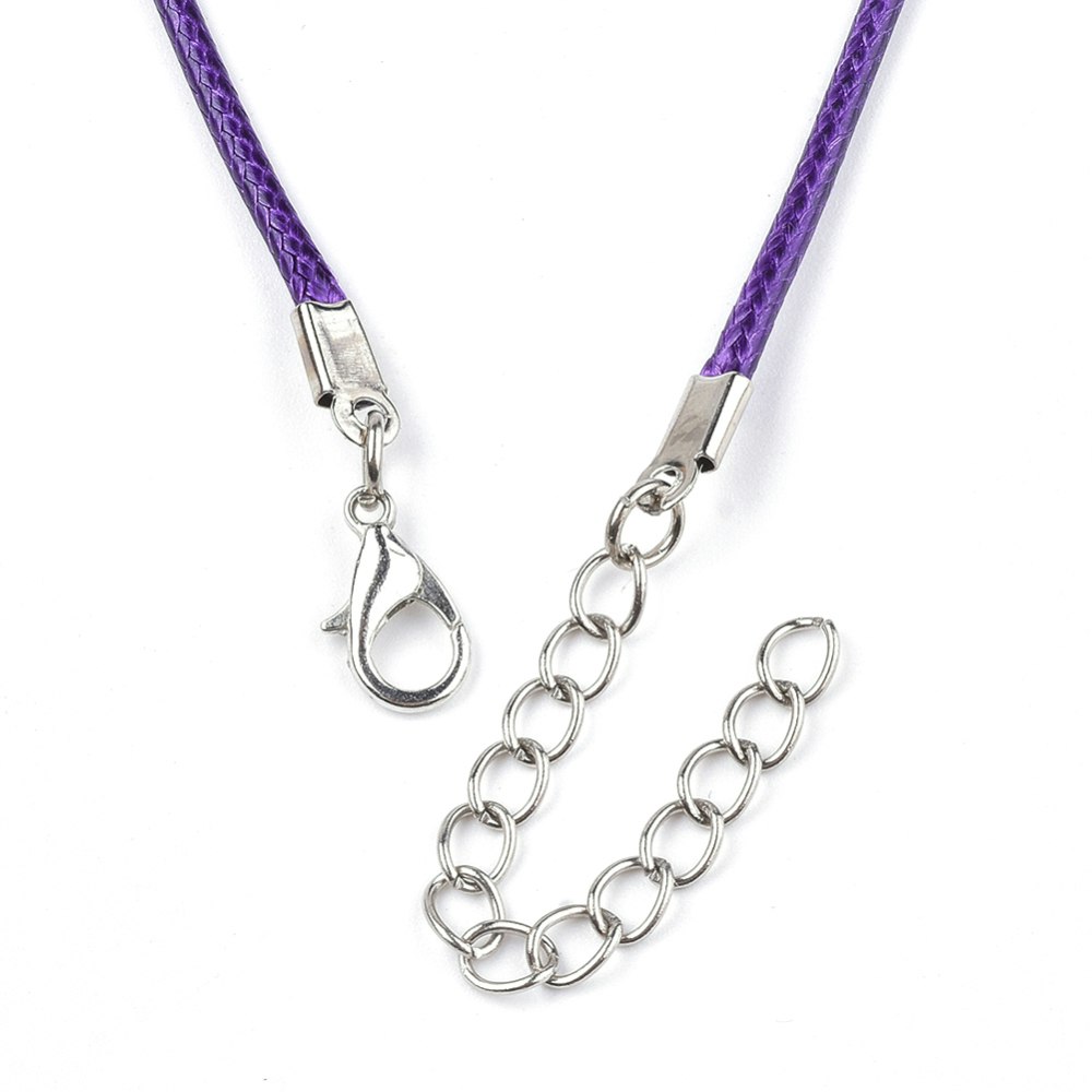 Halsband, Vaxad bomullstråd, 46 cm, 5st, Dark Violet