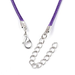 Halsband, Vaxad bomullstråd, 46 cm, 5st, Dark Violet