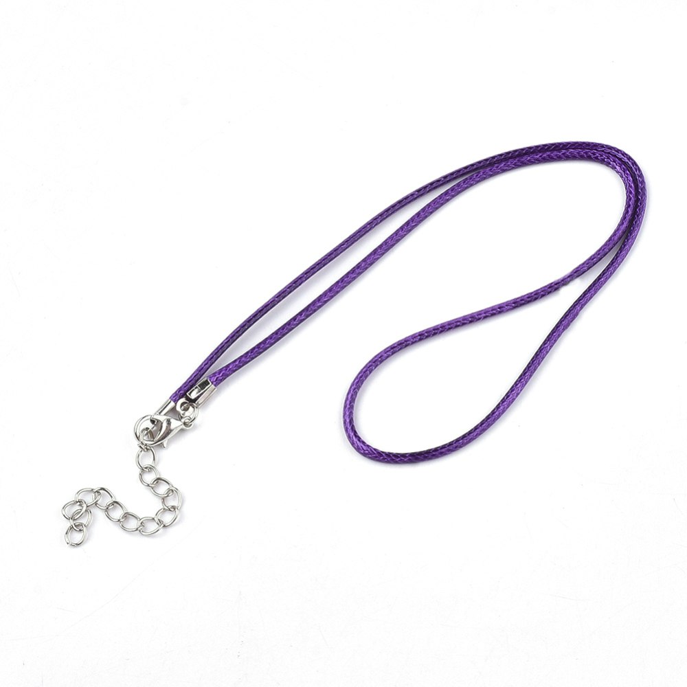 Halsband, Vaxad bomullstråd, 46 cm, 5st, Dark Violet