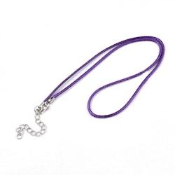 Halsband, Vaxad bomullstråd, 46 cm, 5st, Dark Violet