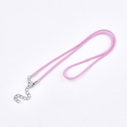 Halsband, Vaxad bomullstråd, 46 cm, 5st, Hot Pink