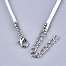 Halsband, Vaxad bomullstråd, 46 cm, 5st, White