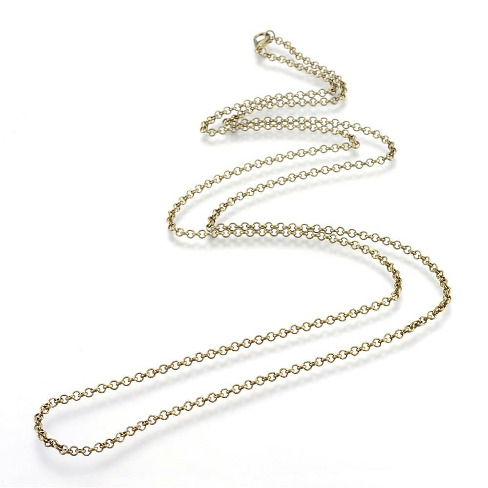 Halsbandkedja, 45cm, 2st, Antique Bronze, 3x0,8mm