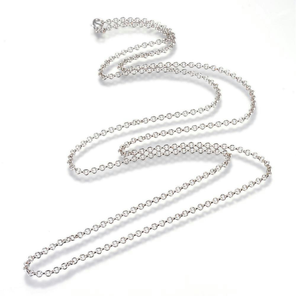 Halsbandkedja, 45cm, 2st, Platina, 3x0,8mm