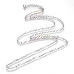 Halsbandkedja, 45cm, 2st, Platina, 3x0,8mm
